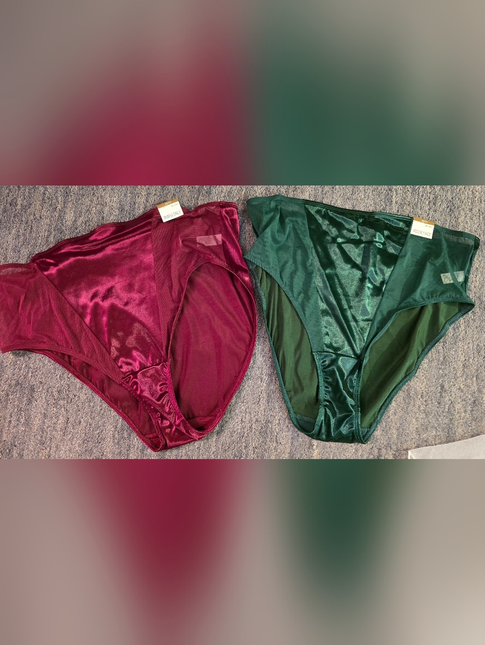 Vintage Lane BRYANT Iridescene Sz. 18/20  Satin High-Cut Bikini Panties NWT!!